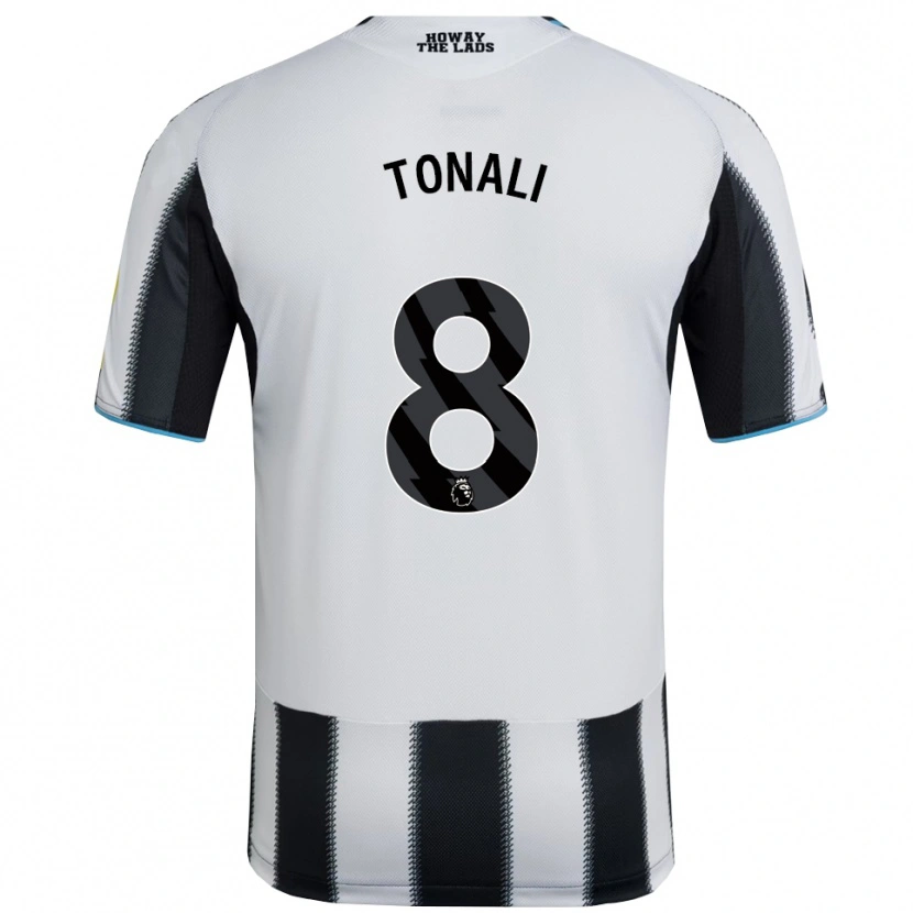 Danxen Kvinnor Sandro Tonali #8 Svart Vit Hemmatröja Matchtröjor 2025/26 Tröjor T-Tröja