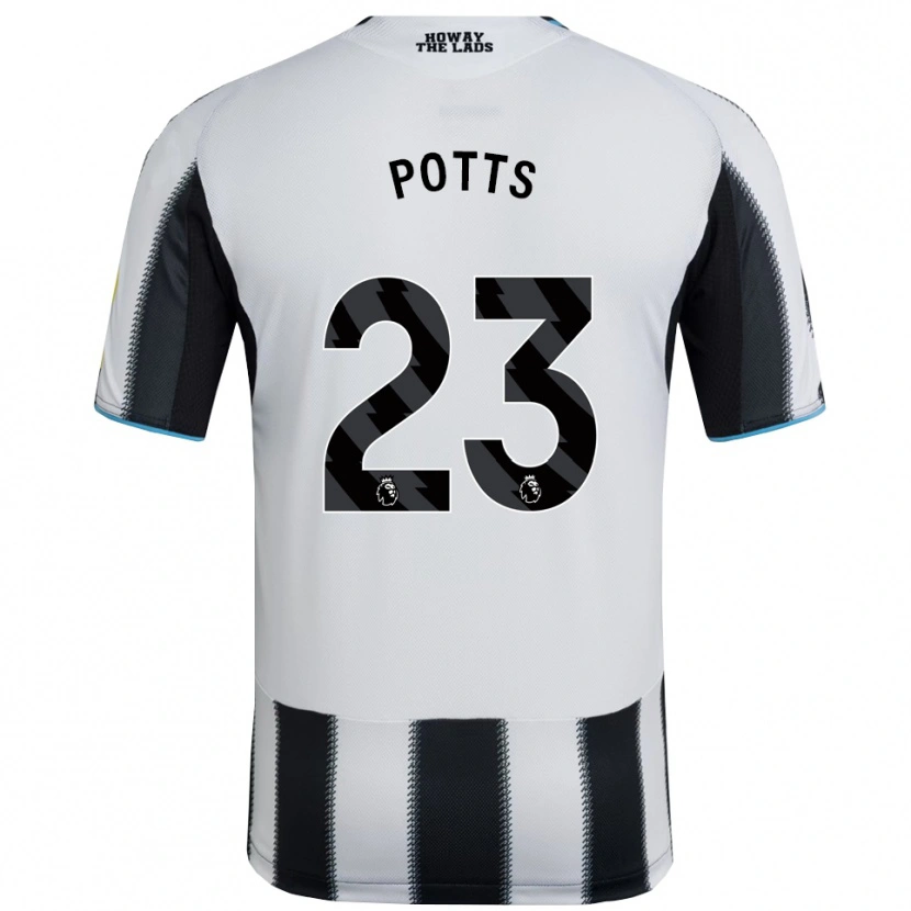 Danxen Kvinnor Charlotte Potts #23 Svart Vit Hemmatröja Matchtröjor 2025/26 Tröjor T-Tröja