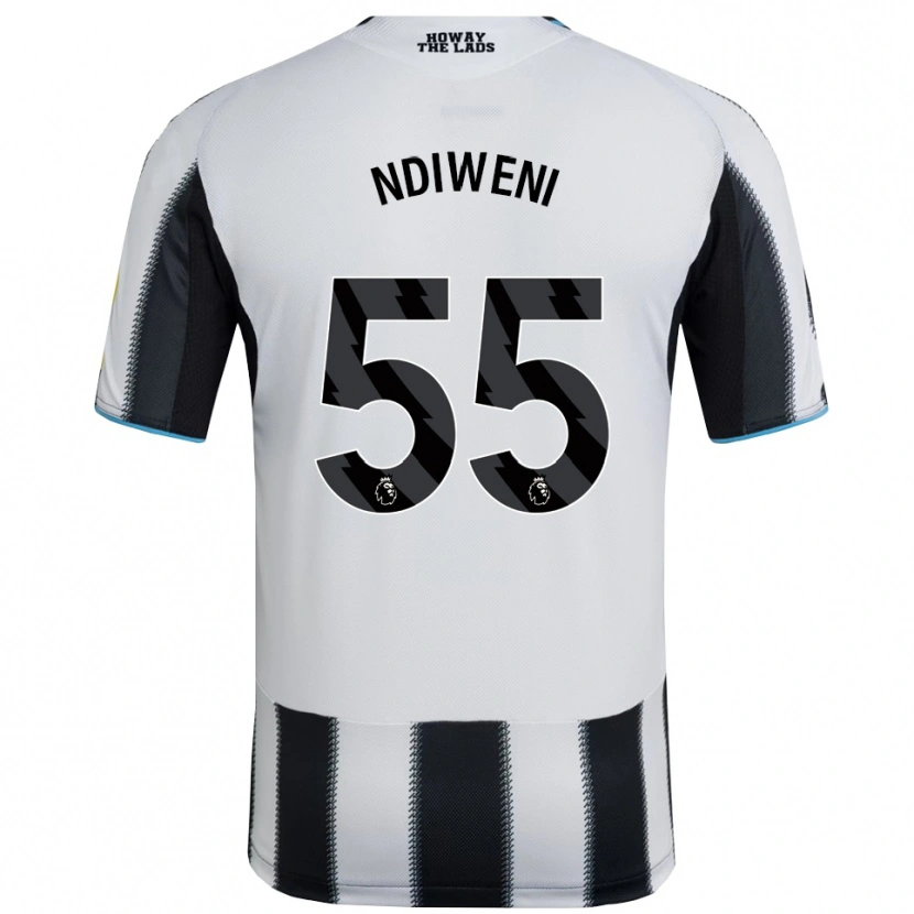 Danxen Kvinnor Michael Ndiweni #55 Svart Vit Hemmatröja Matchtröjor 2025/26 Tröjor T-Tröja