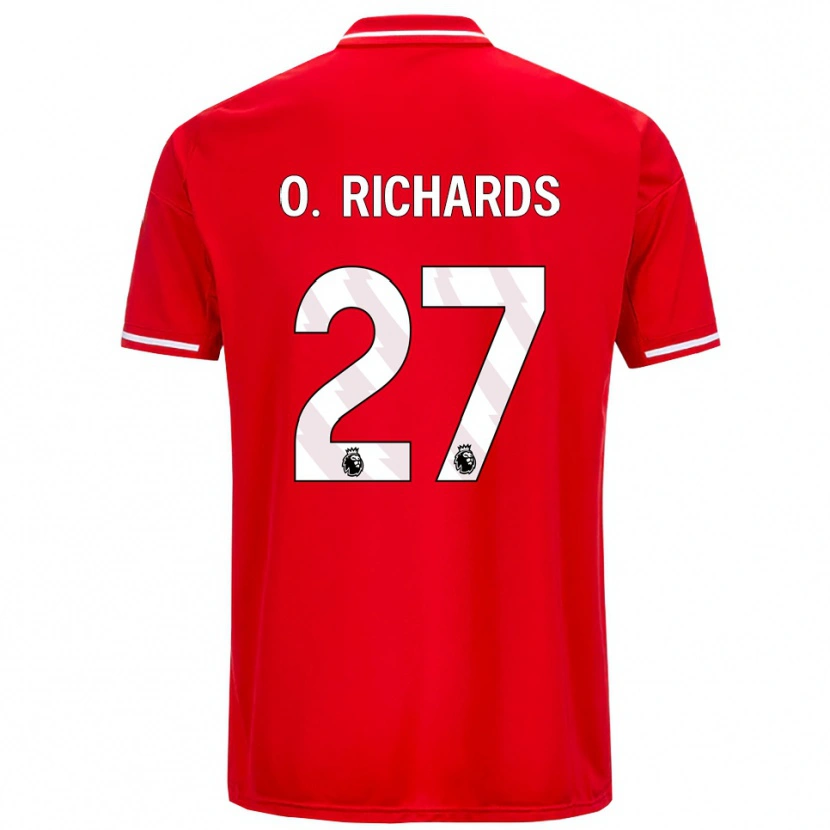 Danxen Kvinnor Omar Richards #27 Röd Vit Hemmatröja Matchtröjor 2025/26 Tröjor T-Tröja