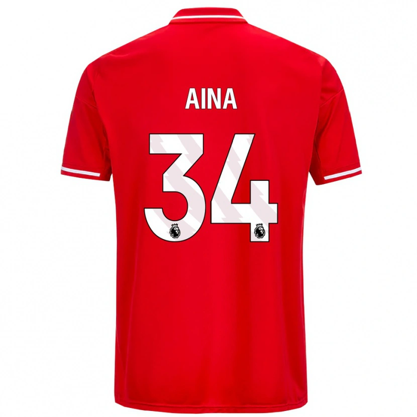 Danxen Kvinnor Ola Aina #34 Röd Vit Hemmatröja Matchtröjor 2025/26 Tröjor T-Tröja