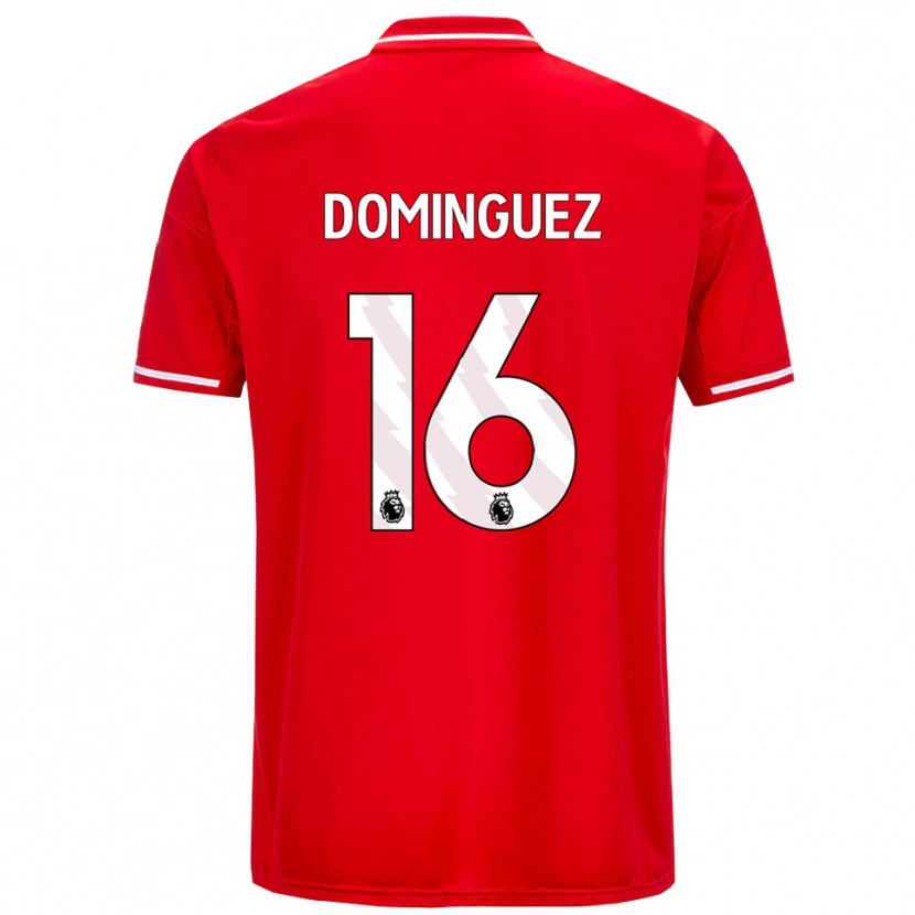 Danxen Kvinnor Nicolás Domínguez #16 Röd Vit Hemmatröja Matchtröjor 2025/26 Tröjor T-Tröja
