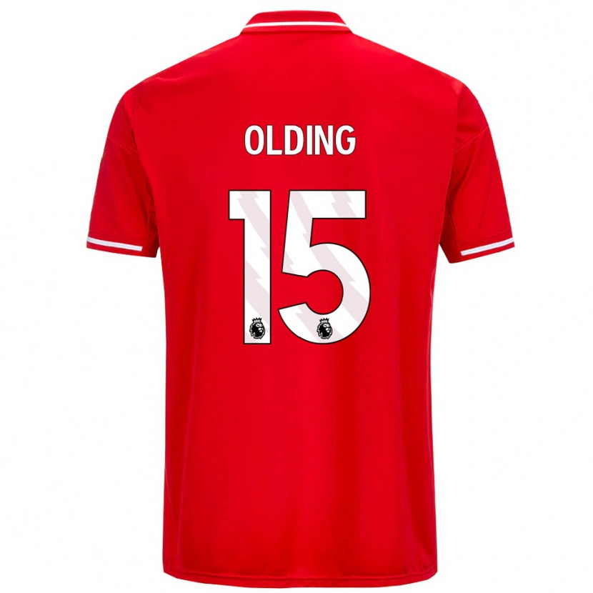 Danxen Kvinnor Hollie Olding #15 Röd Vit Hemmatröja Matchtröjor 2025/26 Tröjor T-Tröja