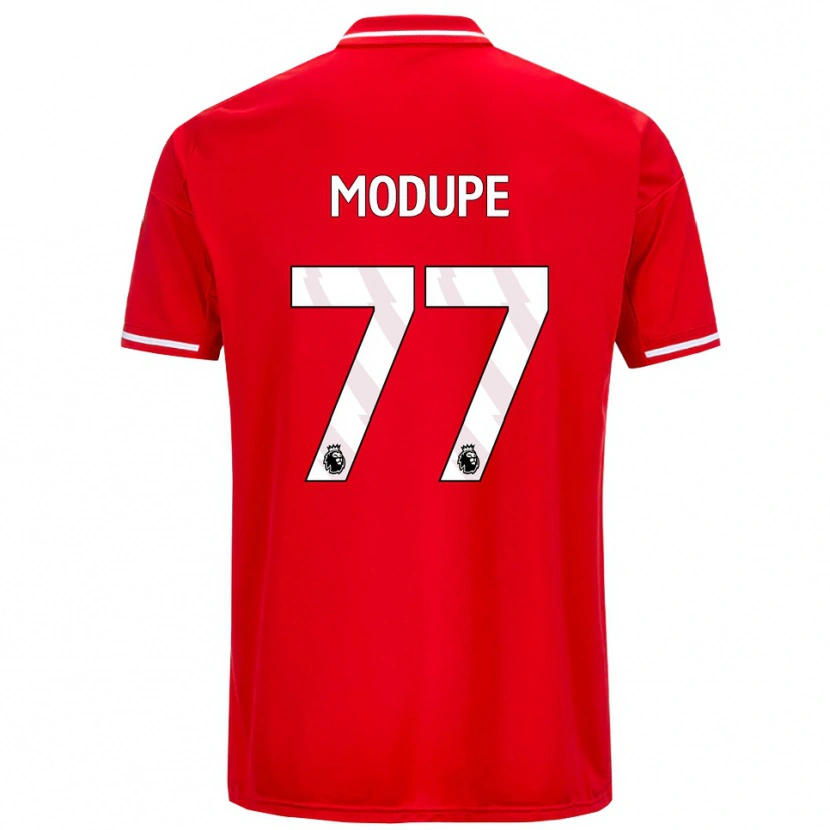 Danxen Kvinnor David Modupe #77 Röd Vit Hemmatröja Matchtröjor 2025/26 Tröjor T-Tröja