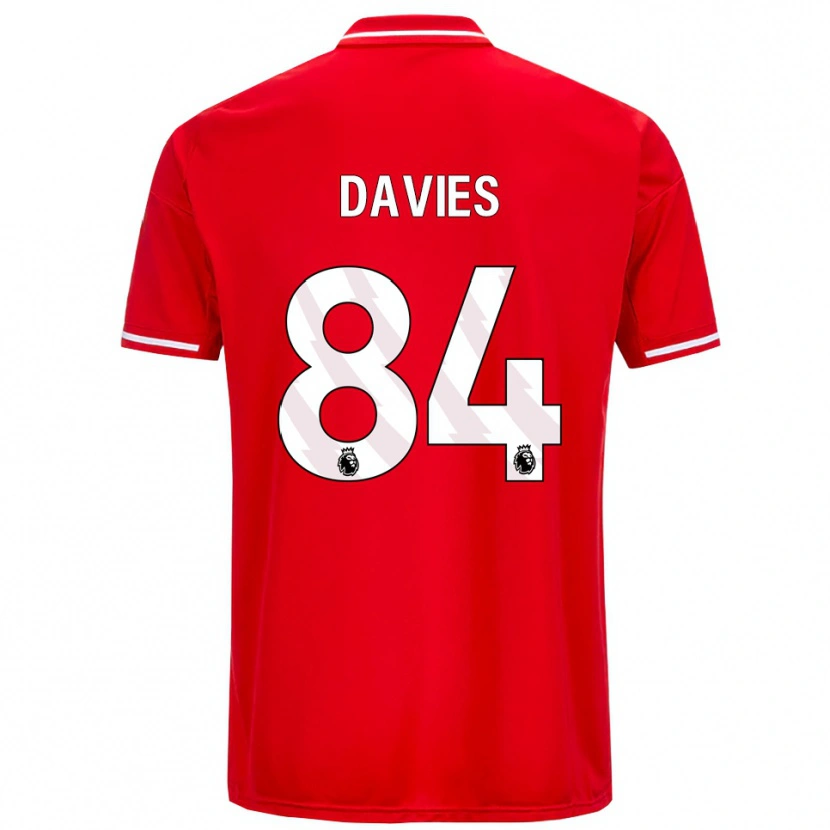 Danxen Kvinnor Isaac Davies #84 Röd Vit Hemmatröja Matchtröjor 2025/26 Tröjor T-Tröja