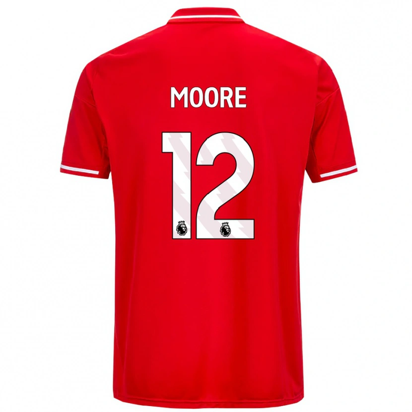 Danxen Kvinnor Daniel Moore #12 Röd Vit Hemmatröja Matchtröjor 2025/26 Tröjor T-Tröja
