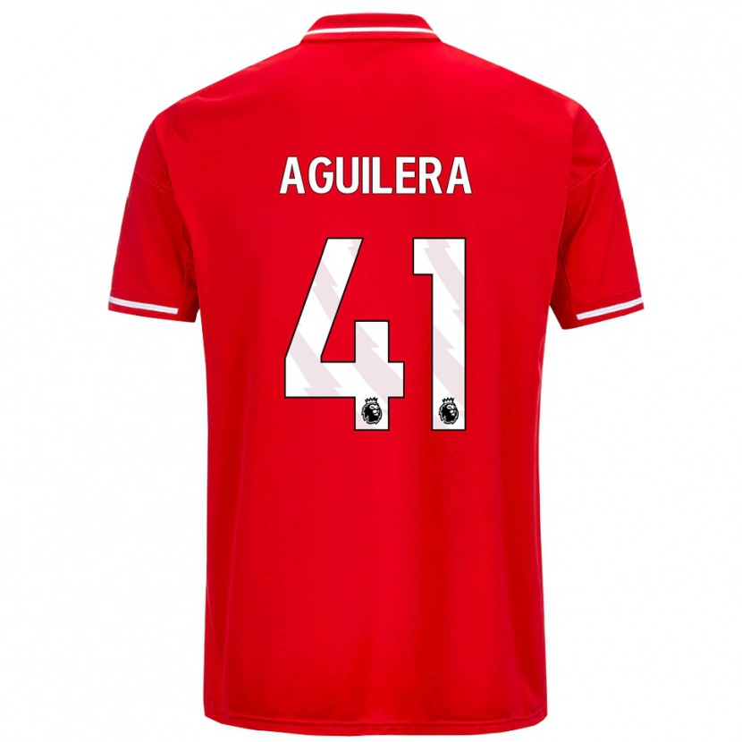 Danxen Kvinnor Brandon Aguilera #41 Röd Vit Hemmatröja Matchtröjor 2025/26 Tröjor T-Tröja