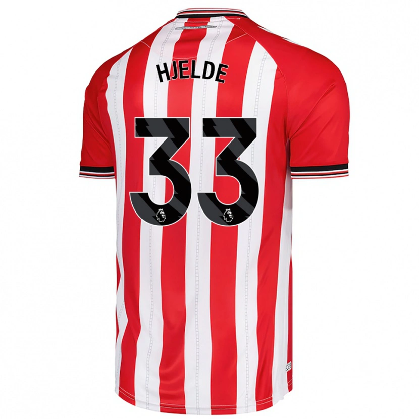 Danxen Kvinnor Leo Fuhr Hjelde #33 Röd Vit Hemmatröja Matchtröjor 2025/26 Tröjor T-Tröja