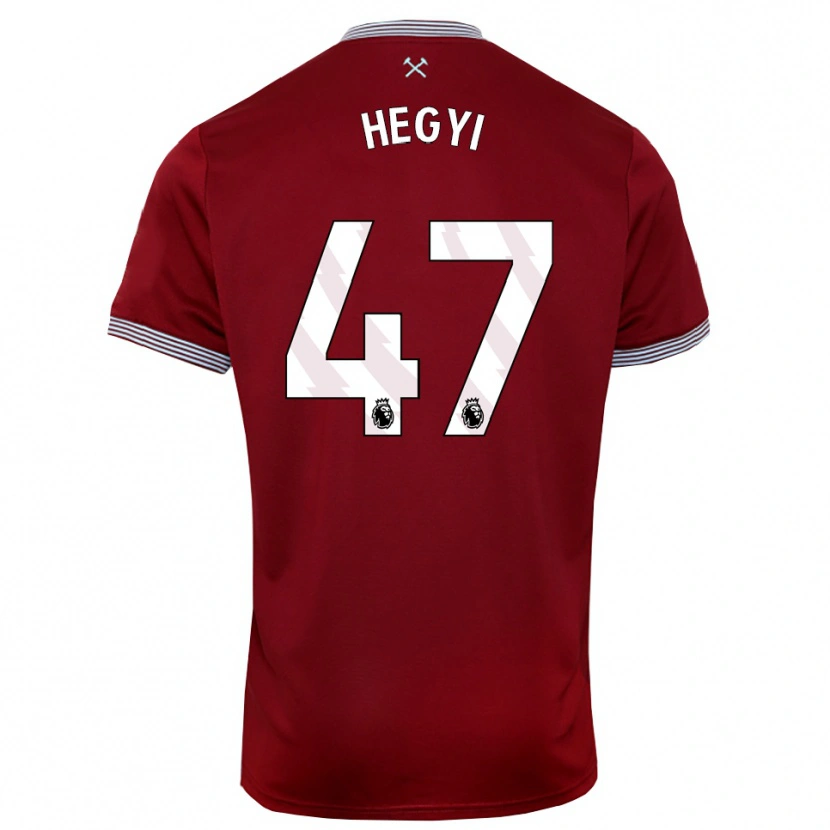 Danxen Kvinnor Krisztián Hegyi #47 Vinröd Vit Hemmatröja Matchtröjor 2025/26 Tröjor T-Tröja