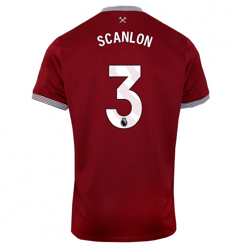 Danxen Kvinnor Joe Scanlon #3 Vinröd Vit Hemmatröja Matchtröjor 2025/26 Tröjor T-Tröja