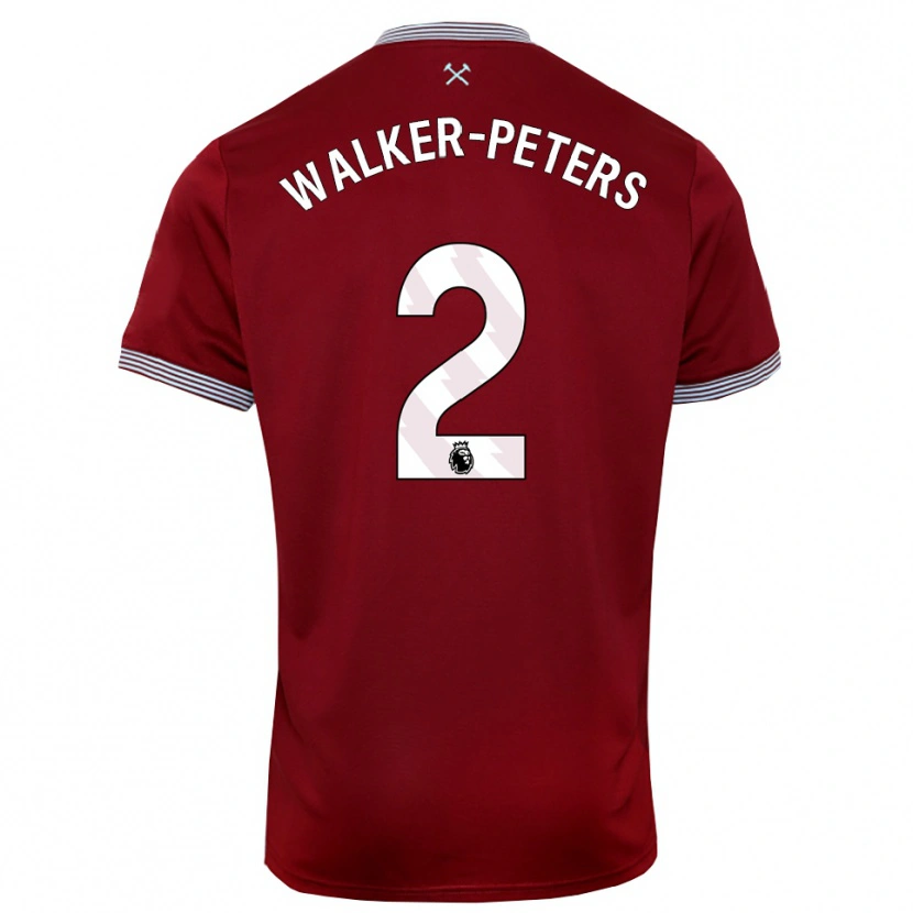 Danxen Kvinnor Kyle Walker-Peters #2 Vinröd Vit Hemmatröja Matchtröjor 2025/26 Tröjor T-Tröja