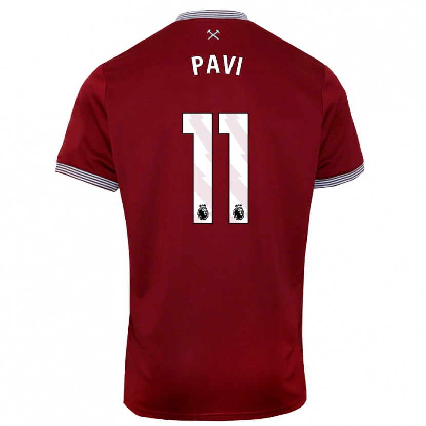 Danxen Kvinnor Manuela Paví #11 Vinröd Vit Hemmatröja Matchtröjor 2025/26 Tröjor T-Tröja