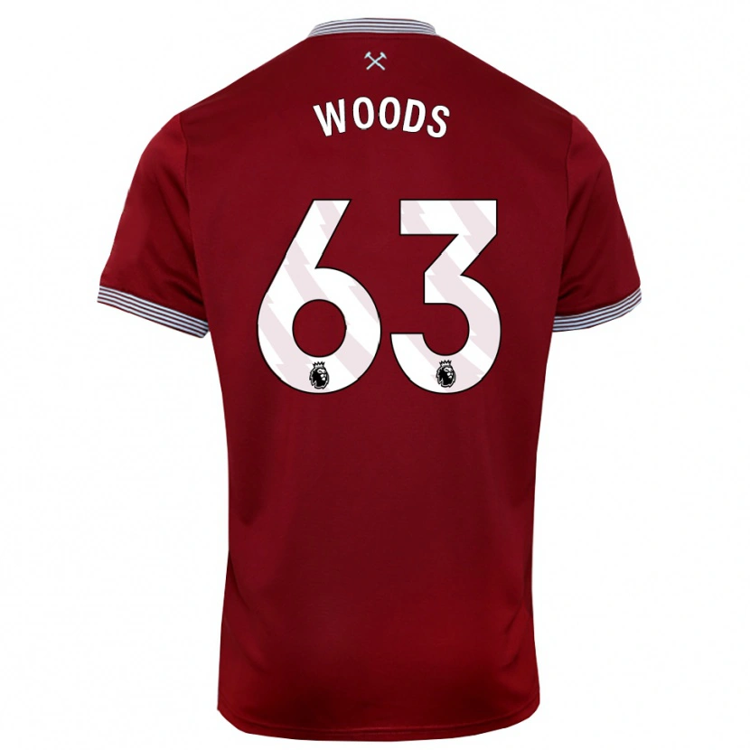 Danxen Kvinnor Archie Woods #63 Vinröd Vit Hemmatröja Matchtröjor 2025/26 Tröjor T-Tröja
