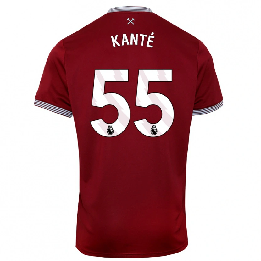 Danxen Kvinnor Mohamadou Kanté #55 Vinröd Vit Hemmatröja Matchtröjor 2025/26 Tröjor T-Tröja