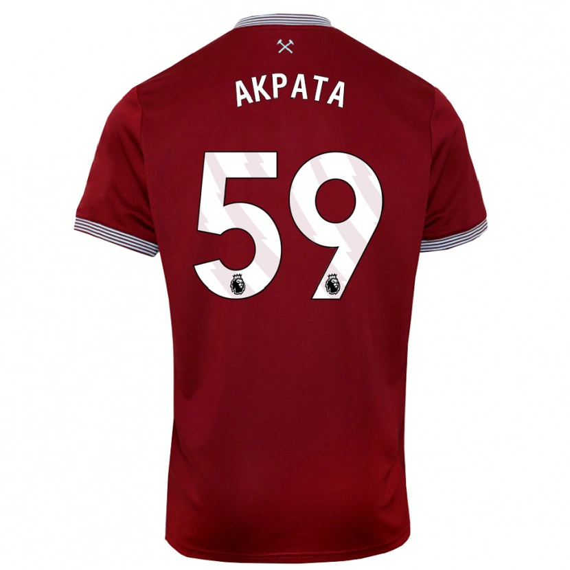 Danxen Kvinnor Tyron Akpata #59 Vinröd Vit Hemmatröja Matchtröjor 2025/26 Tröjor T-Tröja