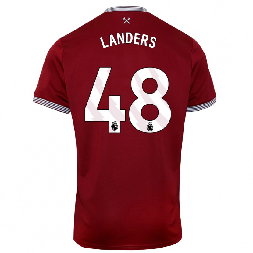 Danxen Kvinnor Josh Landers #48 Vinröd Vit Hemmatröja Matchtröjor 2025/26 Tröjor T-Tröja