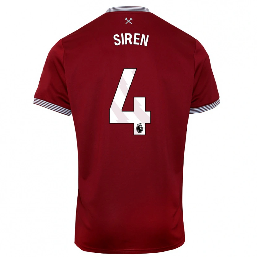 Danxen Kvinnor Oona Siren #4 Vinröd Vit Hemmatröja Matchtröjor 2025/26 Tröjor T-Tröja