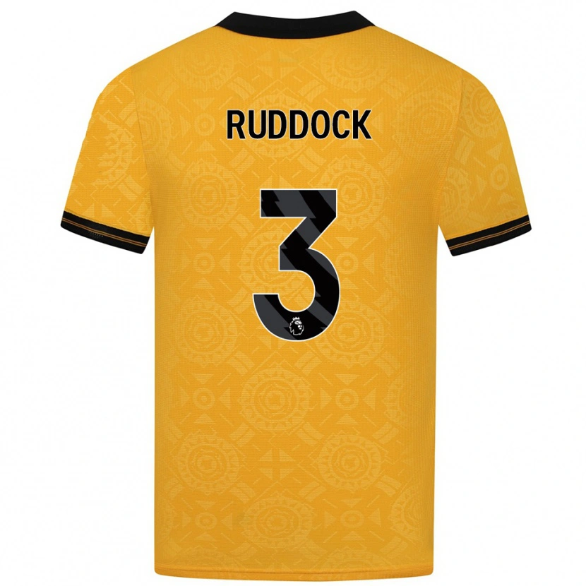 Danxen Kvinnor Max Ruddock #3 Gul Svart Hemmatröja Matchtröjor 2025/26 Tröjor T-Tröja