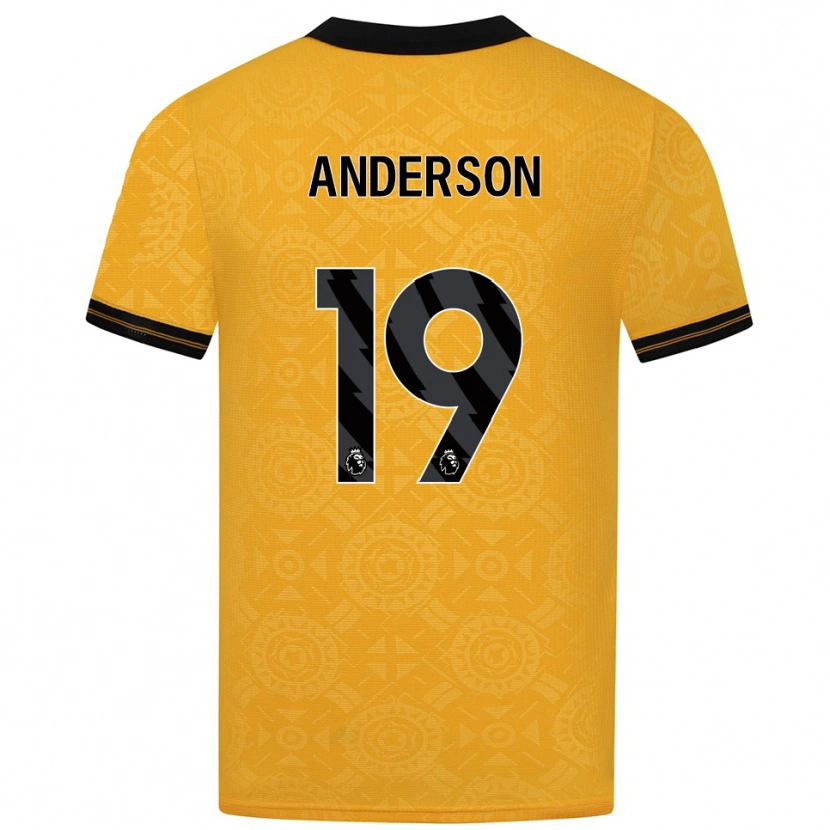 Danxen Kvinnor Becky Anderson #19 Gul Svart Hemmatröja Matchtröjor 2025/26 Tröjor T-Tröja