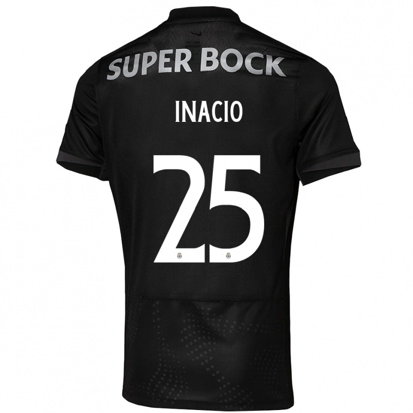 Danxen Kvinnor Gonçalo Inácio #25 Svart Vit Bortatröja Matchtröjor 2025/26 Tröjor T-Tröja