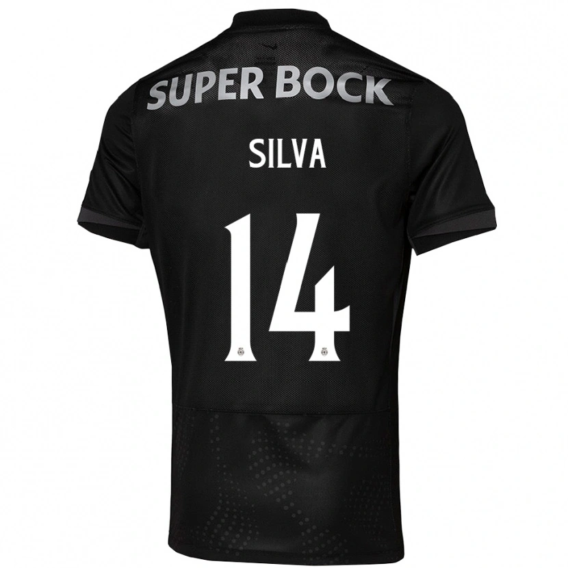 Danxen Kvinnor Guilherme Silva #14 Svart Vit Bortatröja Matchtröjor 2025/26 Tröjor T-Tröja