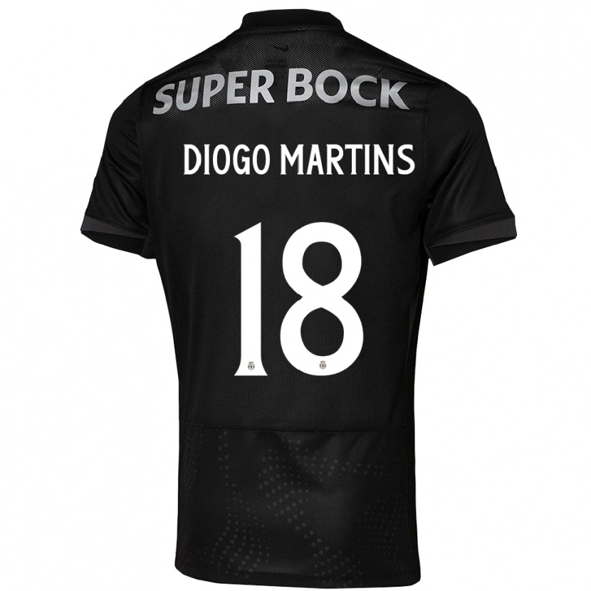 Danxen Kvinnor Diogo Martins #18 Svart Vit Bortatröja Matchtröjor 2025/26 Tröjor T-Tröja