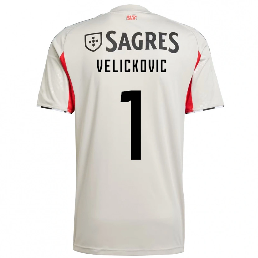 Danxen Kvinnor Luka Veličković #1 Benvit Röd Bortatröja Matchtröjor 2025/26 Tröjor T-Tröja