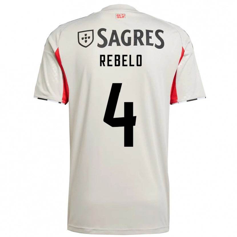 Danxen Kvinnor Silvia Rebelo #4 Benvit Röd Bortatröja Matchtröjor 2025/26 Tröjor T-Tröja