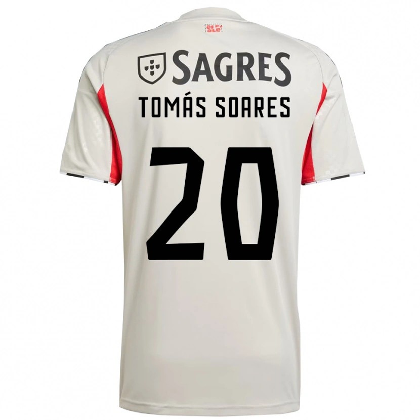 Danxen Kvinnor Tomás Soares #20 Benvit Röd Bortatröja Matchtröjor 2025/26 Tröjor T-Tröja