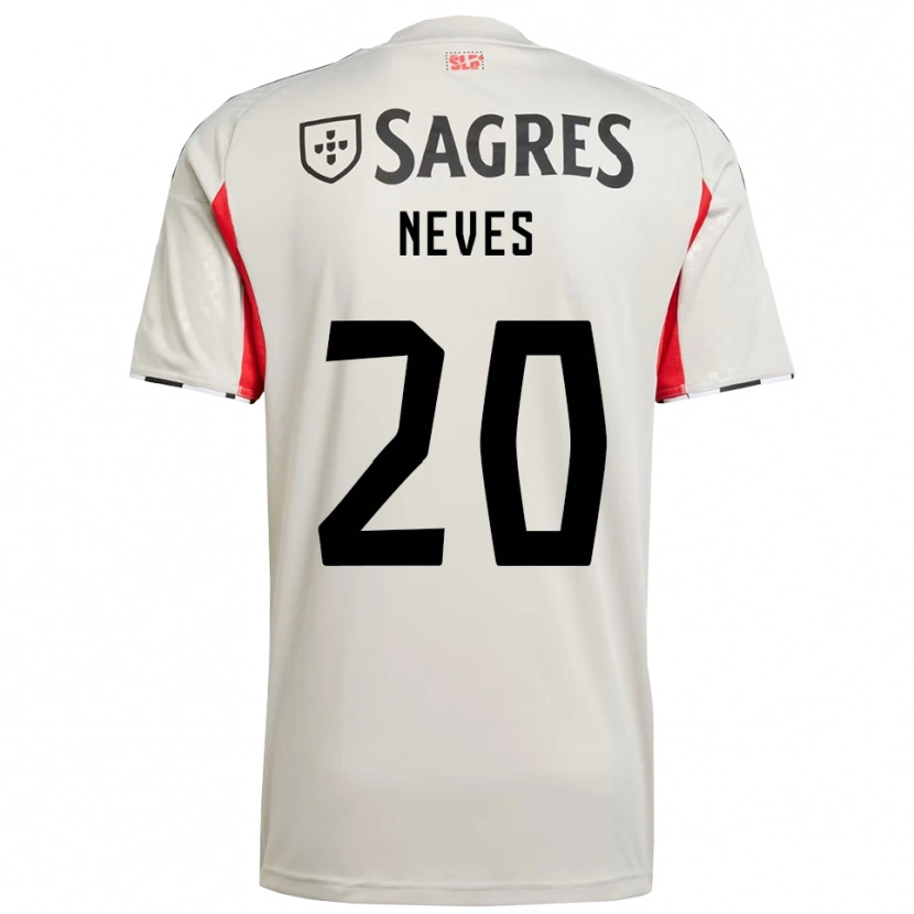Danxen Kvinnor Gil Neves #20 Benvit Röd Bortatröja Matchtröjor 2025/26 Tröjor T-Tröja