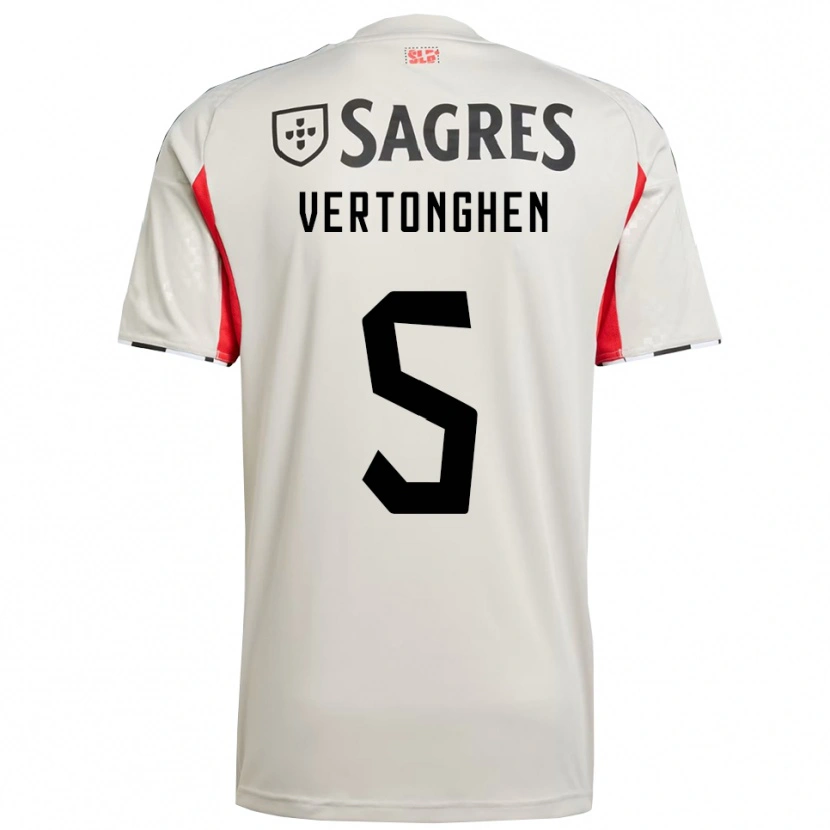 Danxen Kvinnor Jan Vertonghen #5 Benvit Röd Bortatröja Matchtröjor 2025/26 Tröjor T-Tröja