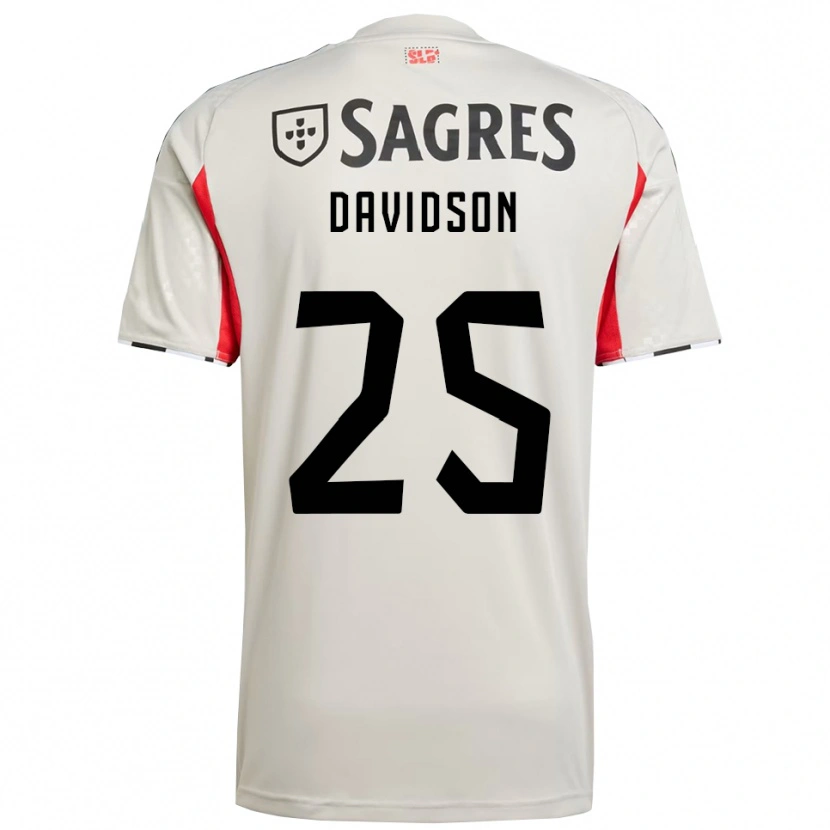 Danxen Kvinnor Chandra Davidson #25 Benvit Röd Bortatröja Matchtröjor 2025/26 Tröjor T-Tröja