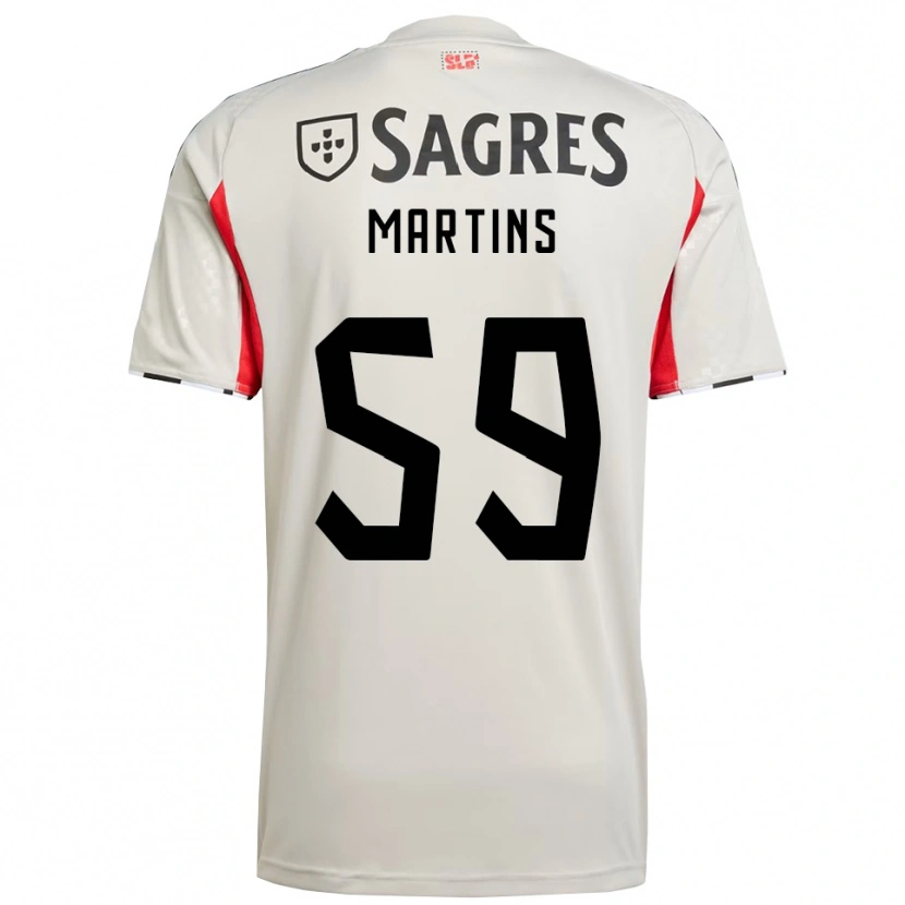 Danxen Kvinnor Leandro Martins #59 Benvit Röd Bortatröja Matchtröjor 2025/26 Tröjor T-Tröja