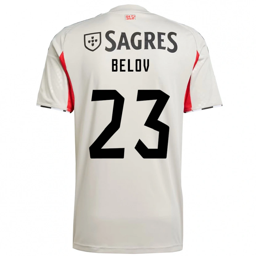 Danxen Kvinnor Sevastian Belov #23 Benvit Röd Bortatröja Matchtröjor 2025/26 Tröjor T-Tröja