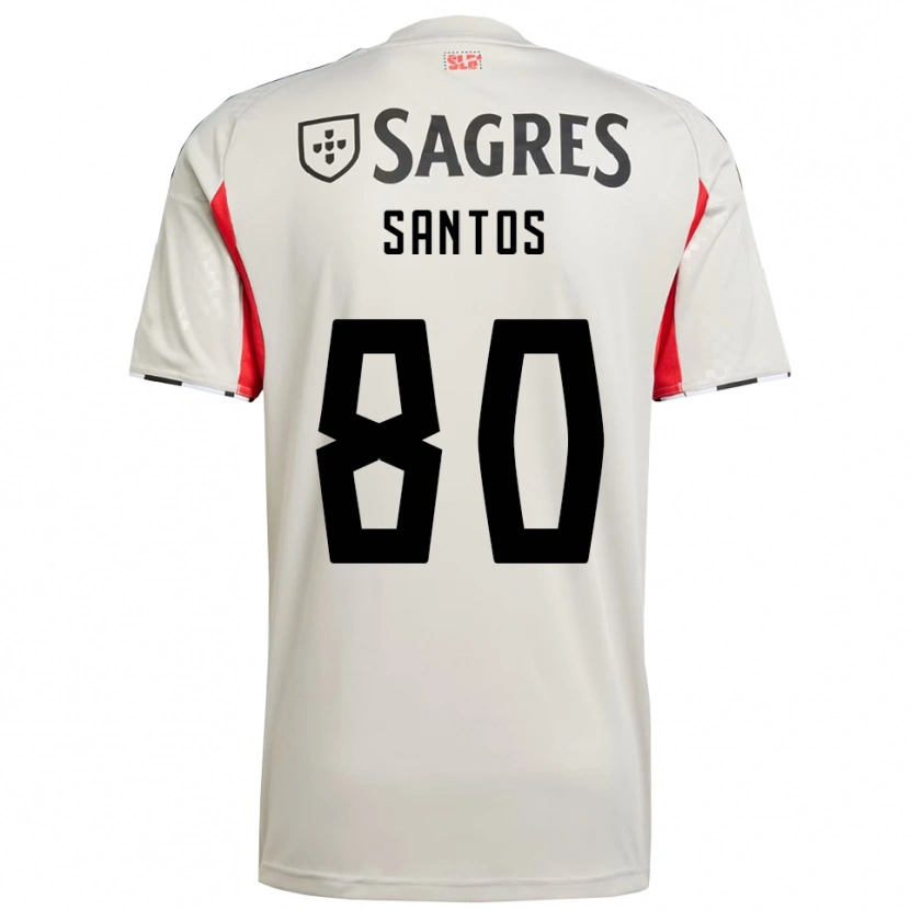 Danxen Kvinnor Pedro Santos #80 Benvit Röd Bortatröja Matchtröjor 2025/26 Tröjor T-Tröja