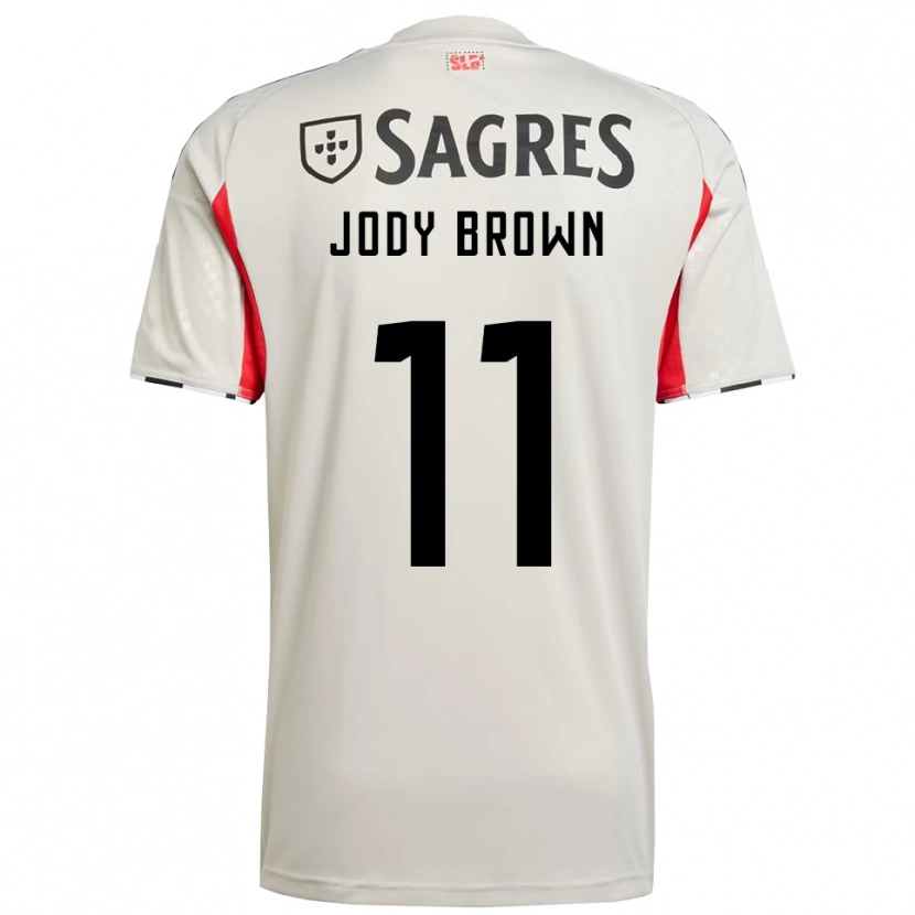 Danxen Kvinnor Jody Brown #11 Benvit Röd Bortatröja Matchtröjor 2025/26 Tröjor T-Tröja