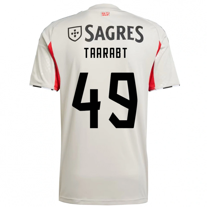 Danxen Kvinnor Adel Taarabt #49 Benvit Röd Bortatröja Matchtröjor 2025/26 Tröjor T-Tröja