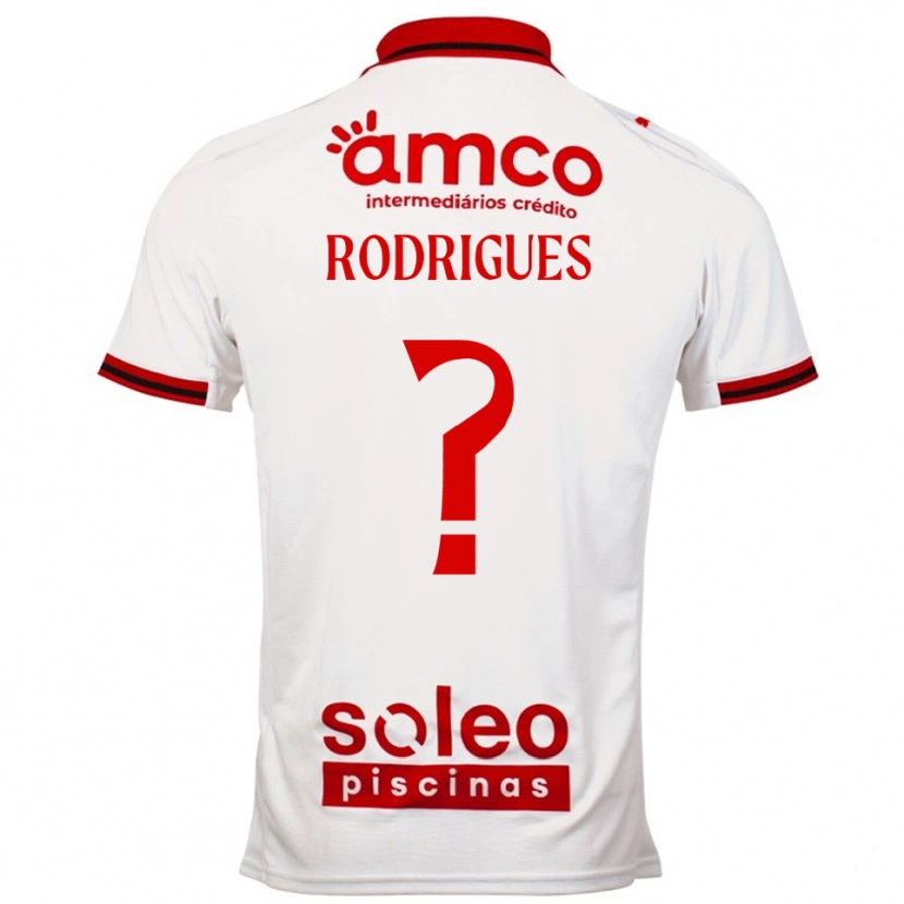 Danxen Kvinnor David Rodrigues #0 Vit Röd Bortatröja Matchtröjor 2025/26 Tröjor T-Tröja