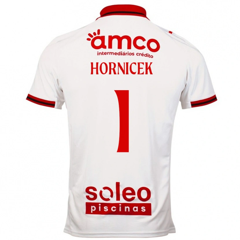 Danxen Kvinnor Lukas Hornicek #1 Vit Röd Bortatröja Matchtröjor 2025/26 Tröjor T-Tröja