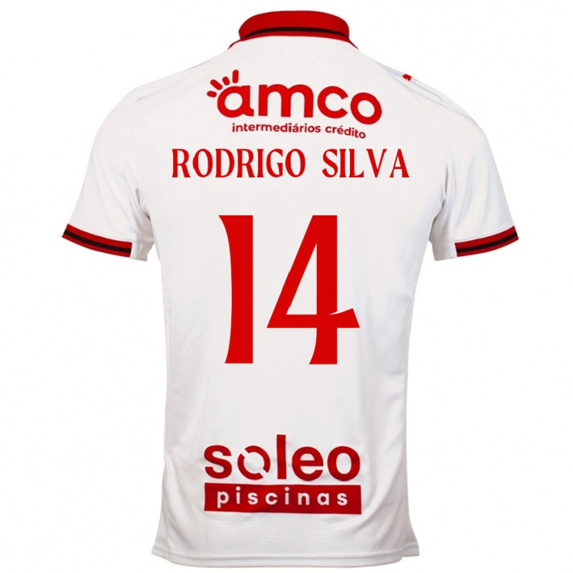 Danxen Kvinnor Rodrigo Silva #14 Vit Röd Bortatröja Matchtröjor 2025/26 Tröjor T-Tröja