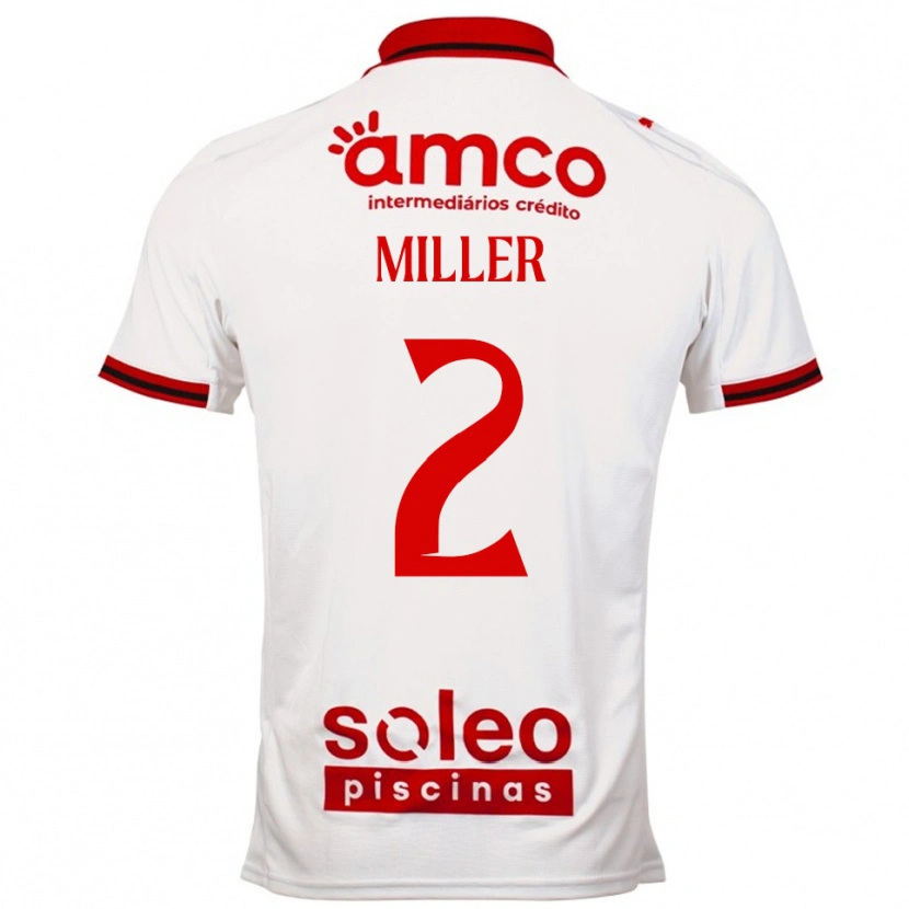 Danxen Kvinnor Maria Miller #2 Vit Röd Bortatröja Matchtröjor 2025/26 Tröjor T-Tröja