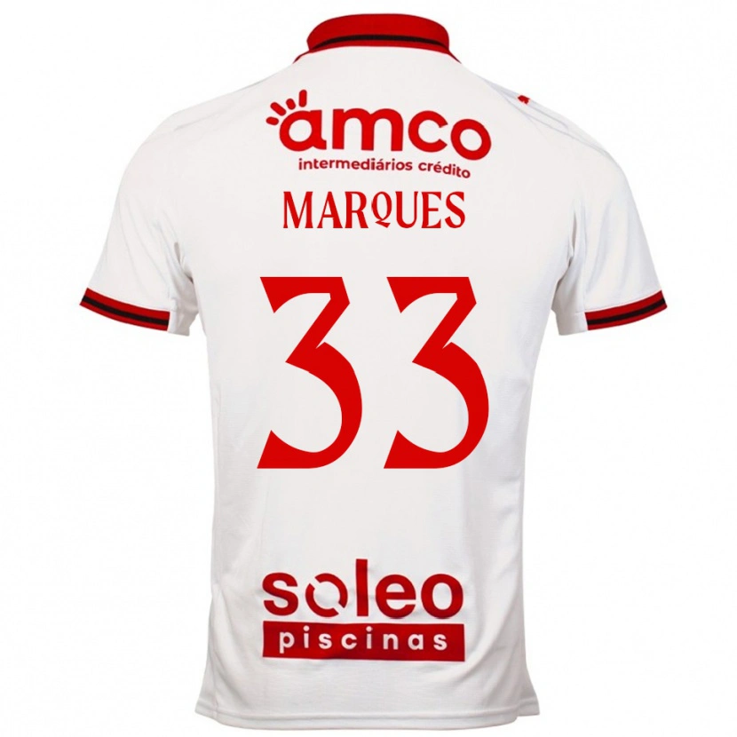 Danxen Kvinnor João Marques #33 Vit Röd Bortatröja Matchtröjor 2025/26 Tröjor T-Tröja