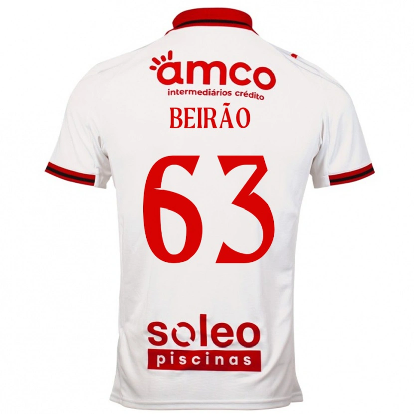 Danxen Kvinnor Rodrigo Beirão #63 Vit Röd Bortatröja Matchtröjor 2025/26 Tröjor T-Tröja