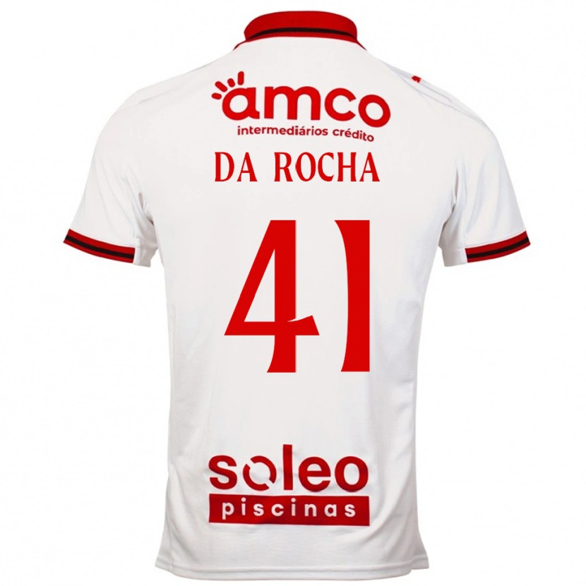 Danxen Kvinnor Yanis Da Rocha #41 Vit Röd Bortatröja Matchtröjor 2025/26 Tröjor T-Tröja