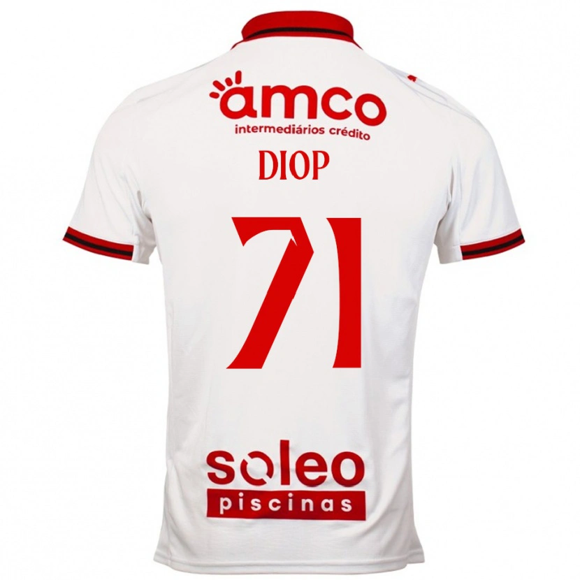 Danxen Kvinnor Mamadou Diop #71 Vit Röd Bortatröja Matchtröjor 2025/26 Tröjor T-Tröja