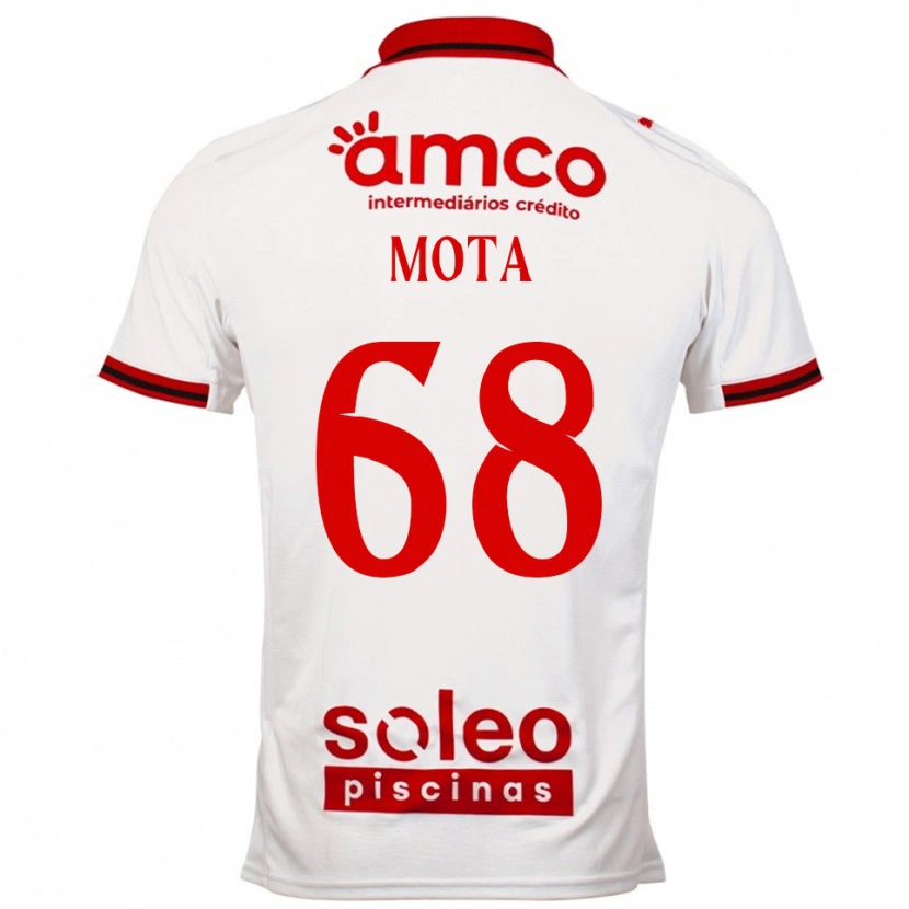 Danxen Kvinnor Edgar Mota #68 Vit Röd Bortatröja Matchtröjor 2025/26 Tröjor T-Tröja