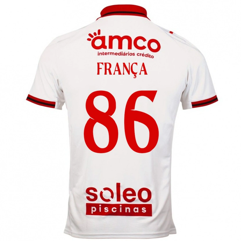 Danxen Kvinnor Francisco França #86 Vit Röd Bortatröja Matchtröjor 2025/26 Tröjor T-Tröja