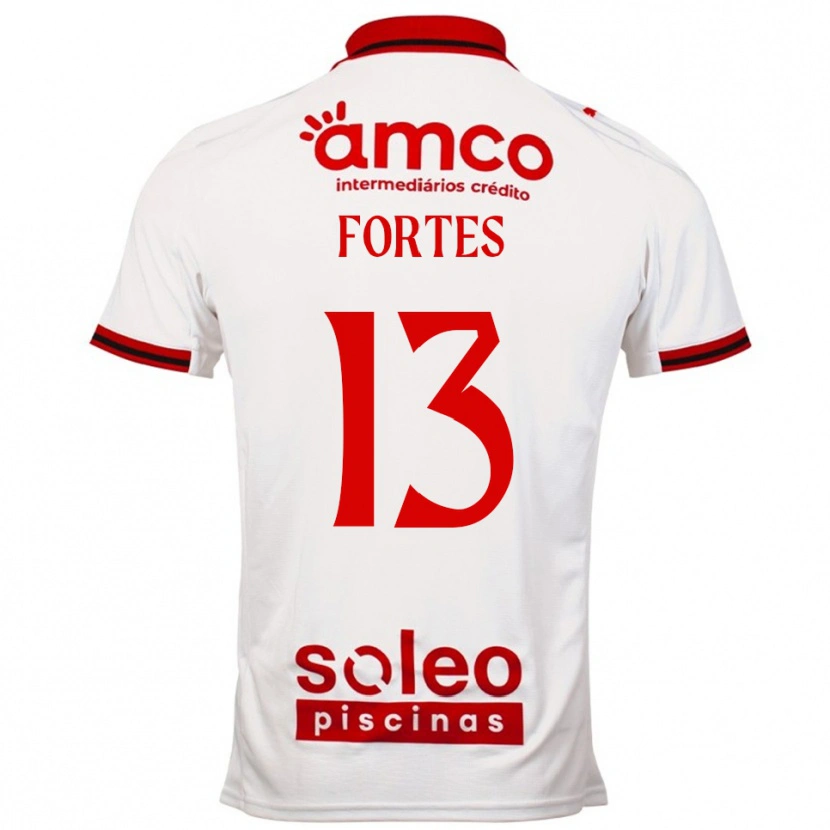 Danxen Kvinnor Melany Fortes #13 Vit Röd Bortatröja Matchtröjor 2025/26 Tröjor T-Tröja