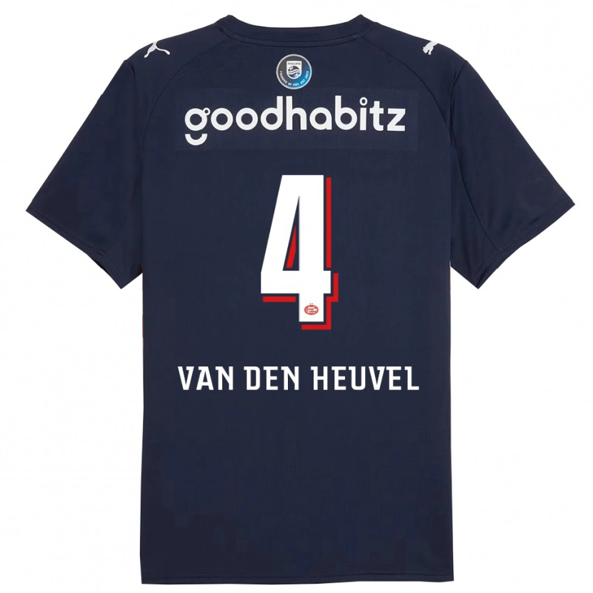 Danxen Kvinnor Tim Van Den Heuvel #4 Marinblå Vit Bortatröja Matchtröjor 2025/26 Tröjor T-Tröja