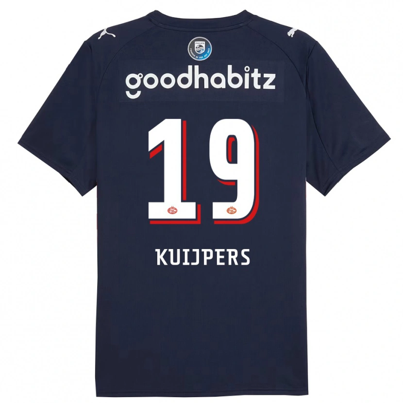 Danxen Kvinnor Jeslynn Kuijpers #19 Marinblå Vit Bortatröja Matchtröjor 2025/26 Tröjor T-Tröja